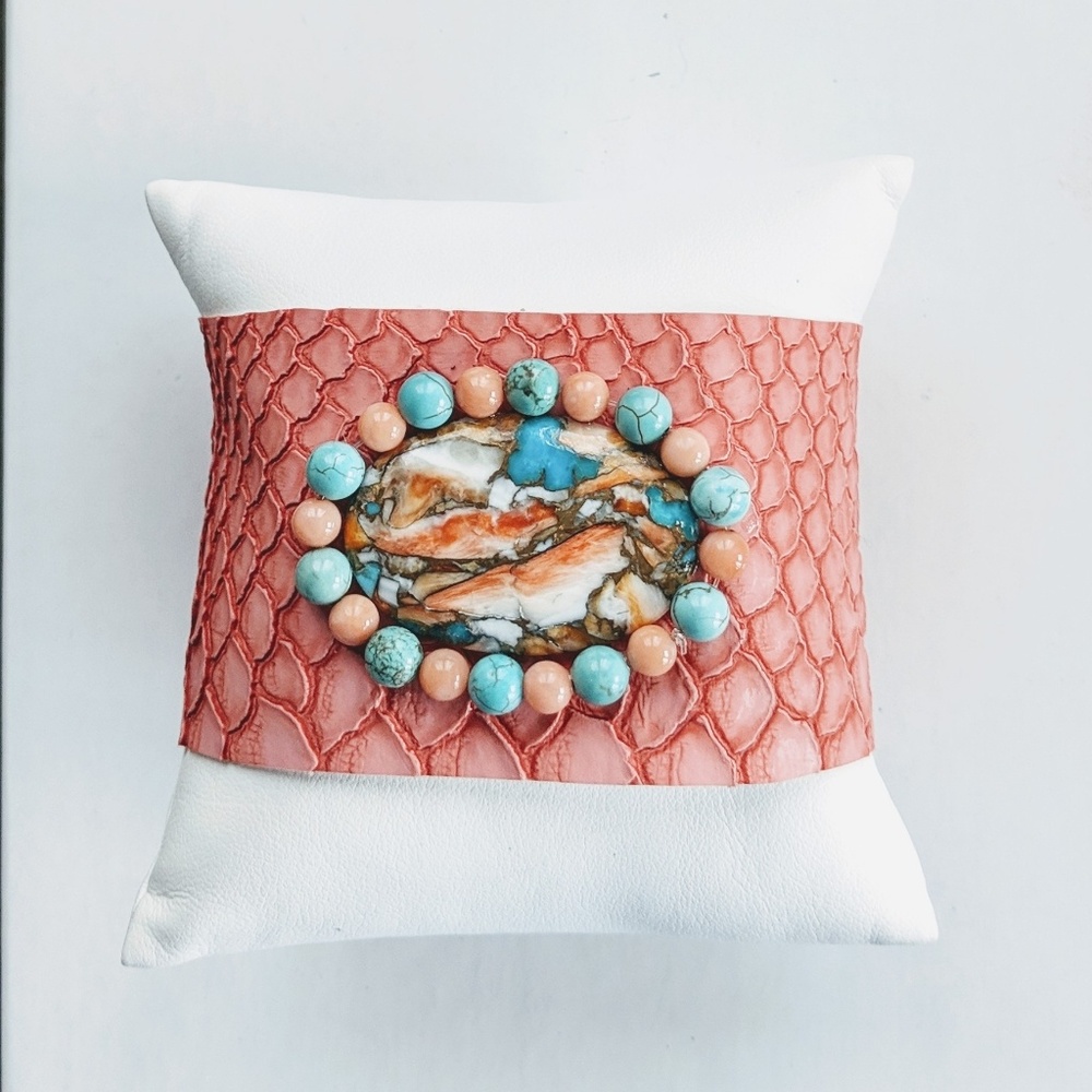 Coral embossed cuff